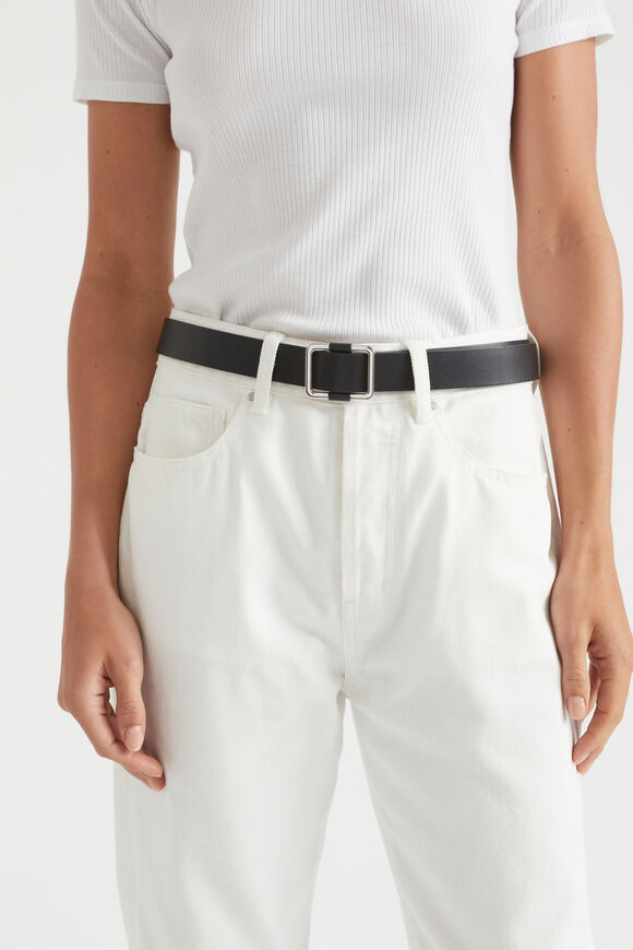 Naomi Leather Hip Belt  Black Silver  hi-res