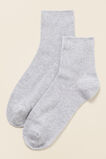 Micro-Rib Quarter Crew Sock  Grey Marle  hi-res