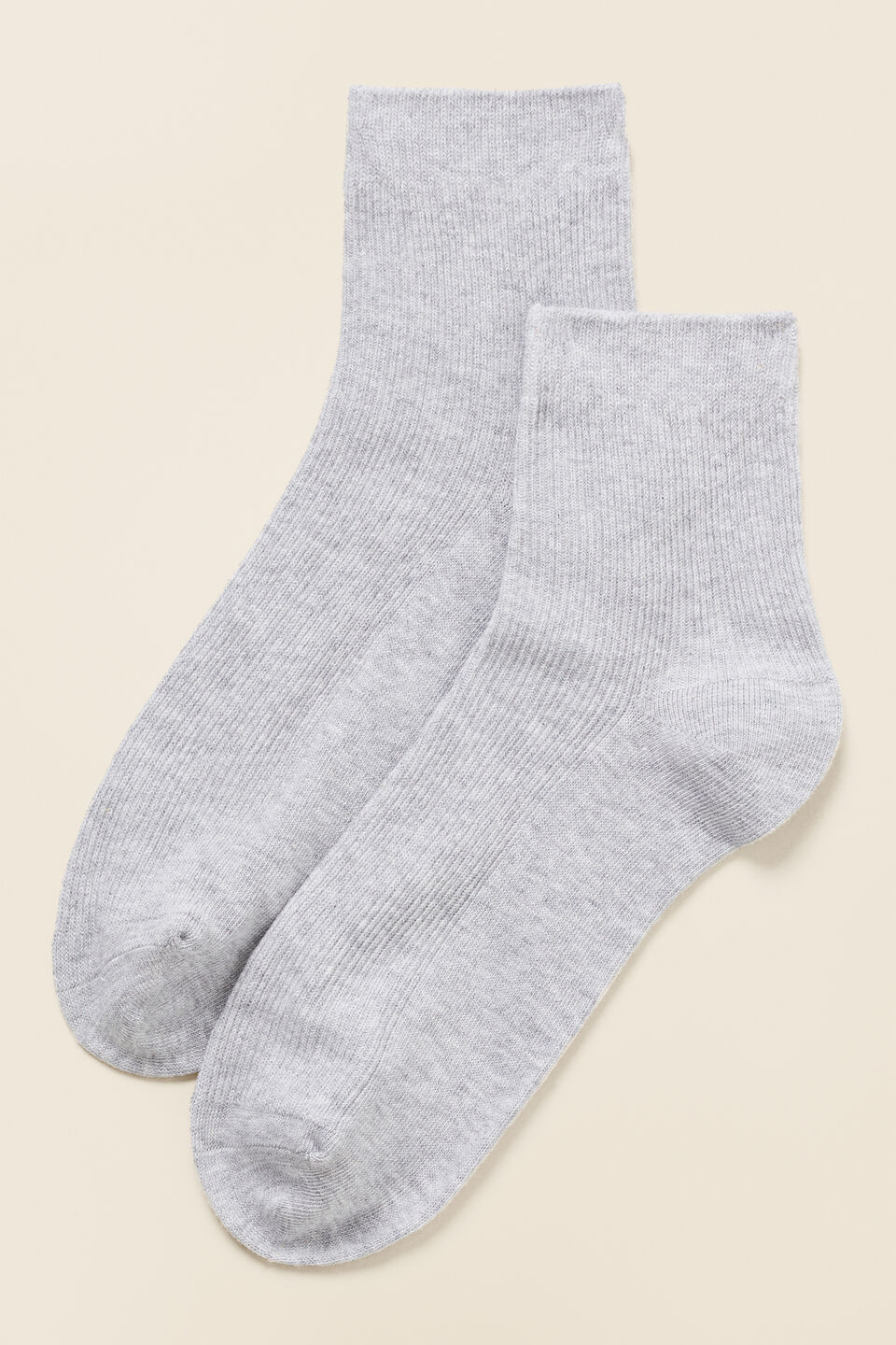 Micro-Rib Quarter Crew Sock  Grey Marle