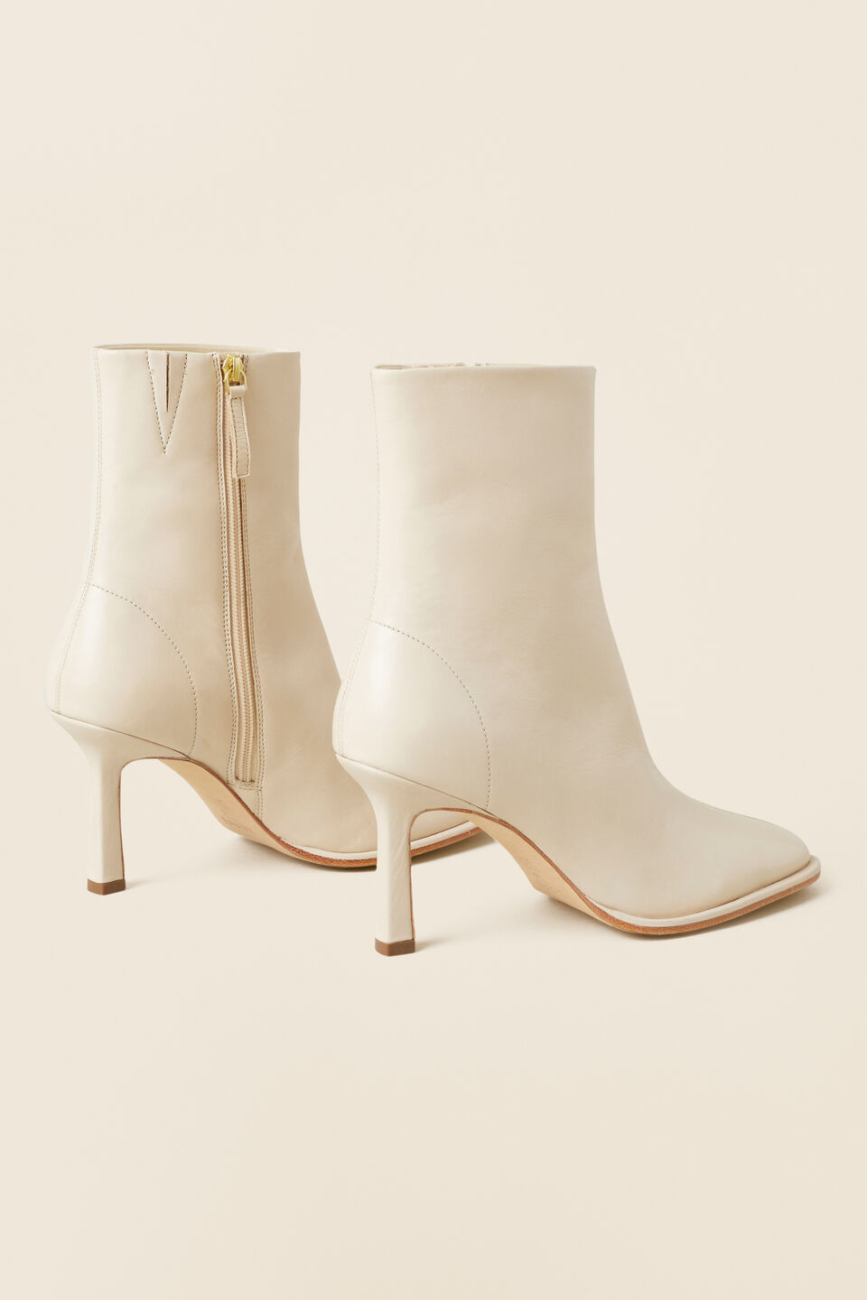 Bianca Leather Ankle Boot  Vanilla