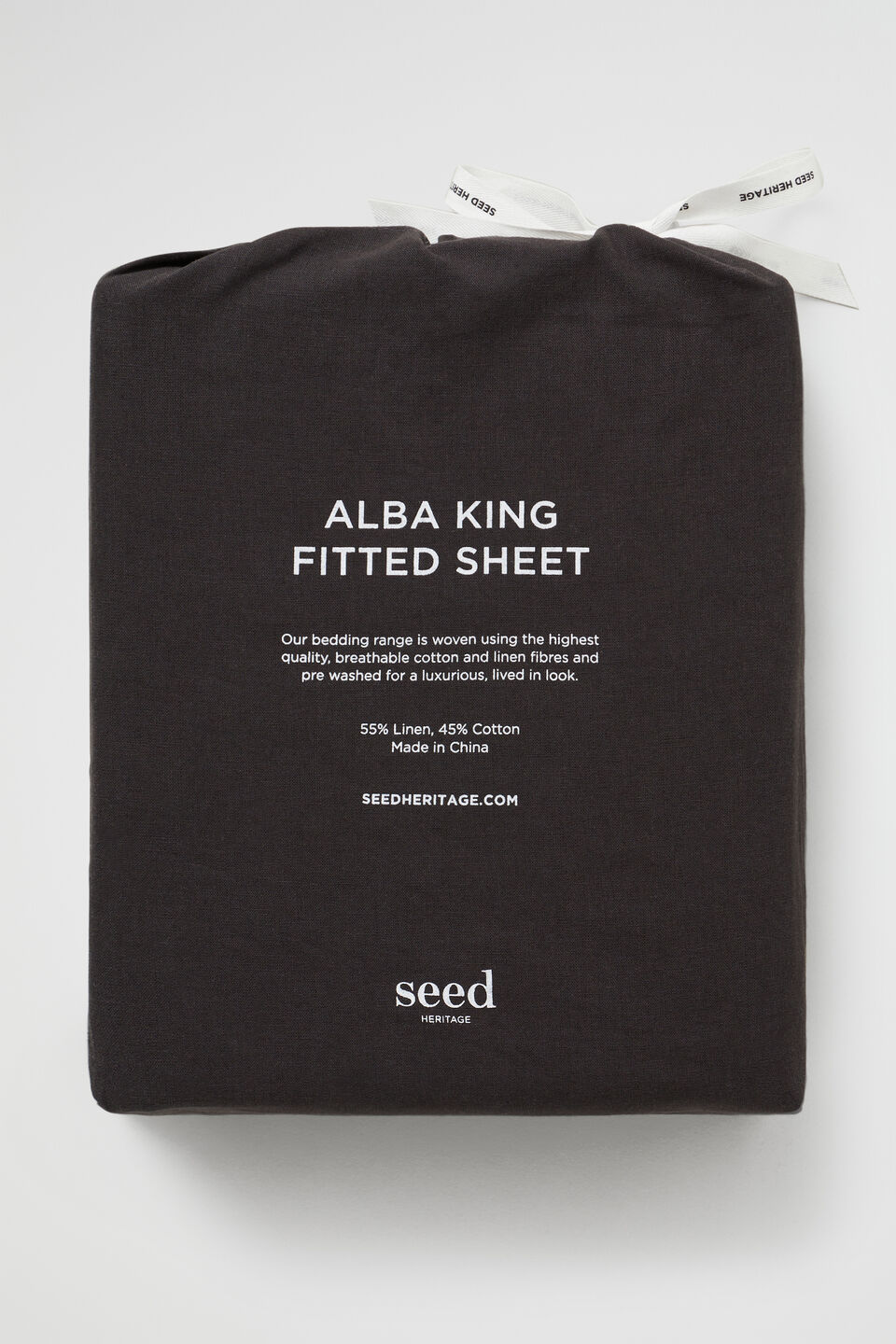 Alba Queen Fitted Sheet  Charcoal