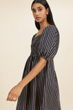 Square Neck Mini Dress  Champagne Navy Stripe  hi-res