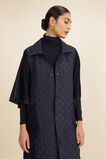 Quilted Wool Button Down Cape  Deep Navy  hi-res