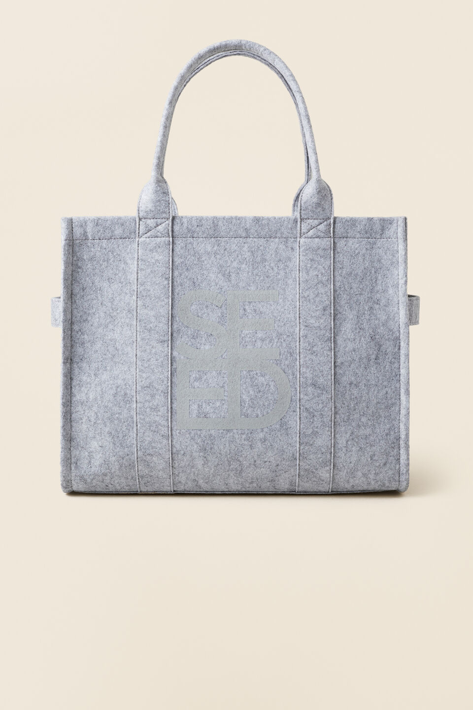 Seed Felt Tote  Grey Marle