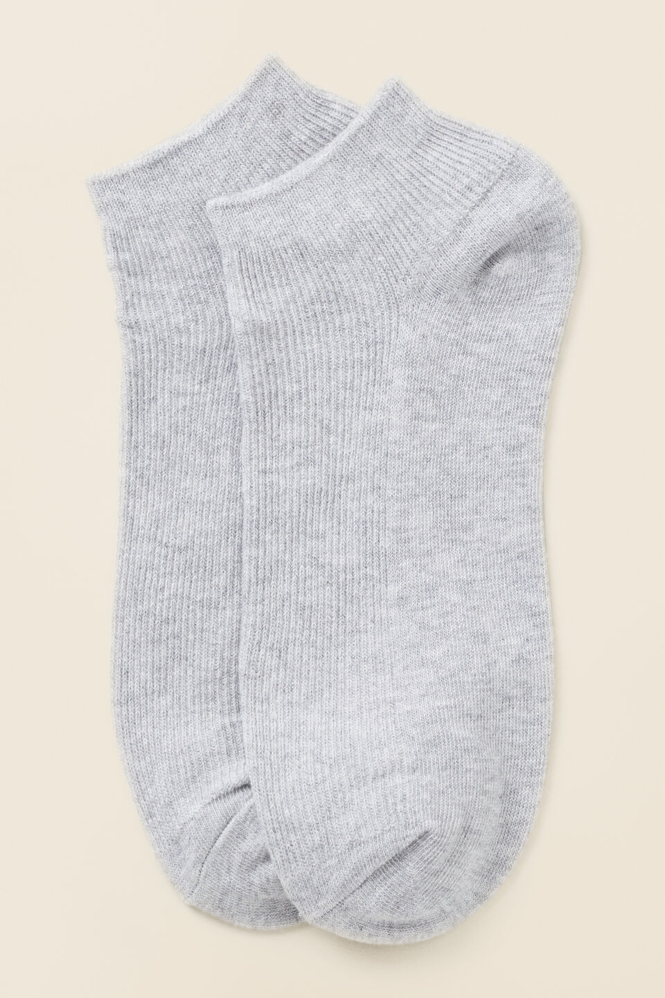 Micro-Rib Ankle Sock  Grey Marle