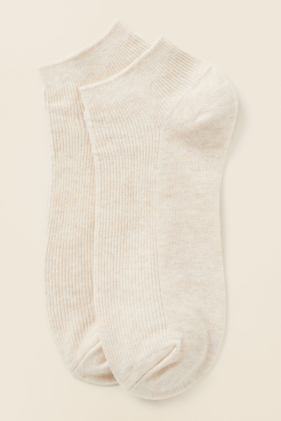 Micro-Rib Ankle Sock  Oatmeal Marle