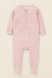 Brushed Stripe Zipsuit  Chalk Pink  hi-res