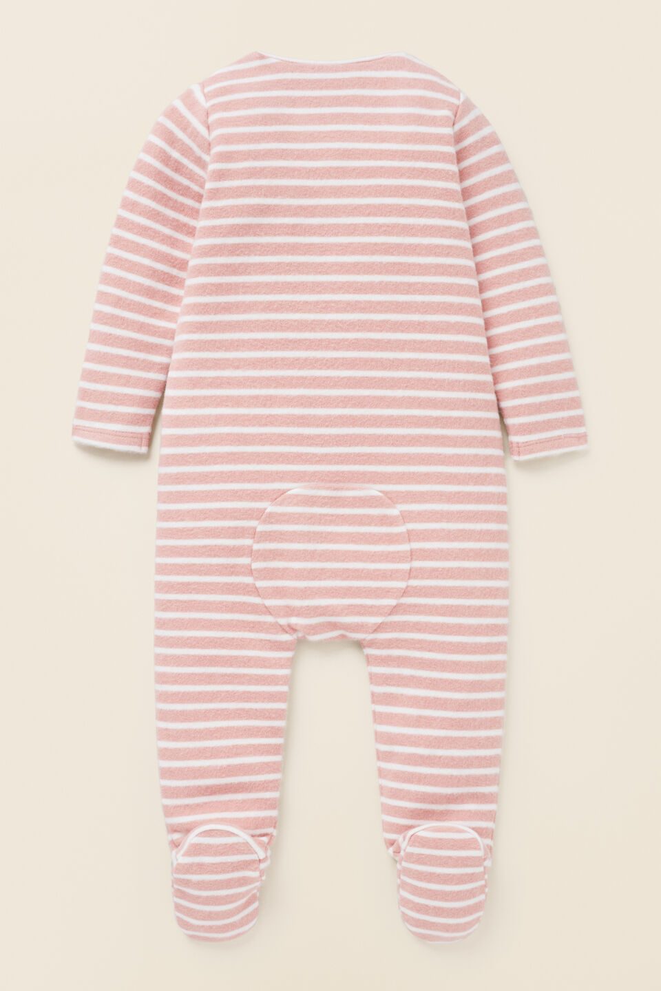 Brushed Stripe Zipsuit  Chalk Pink
