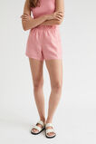 Linen Shirred Short  Bubblegum Pink  hi-res