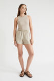 Linen Shirred Short  Soft Mink  hi-res