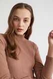 Textured Long Sleeve Top  Chocolate Malt  hi-res