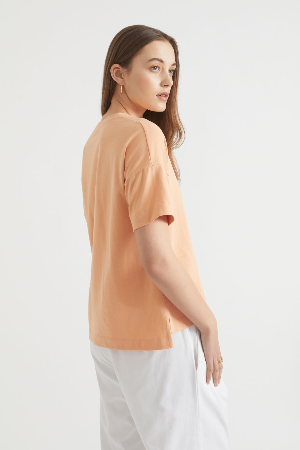 Core Boxy Tee  Peach Bloom