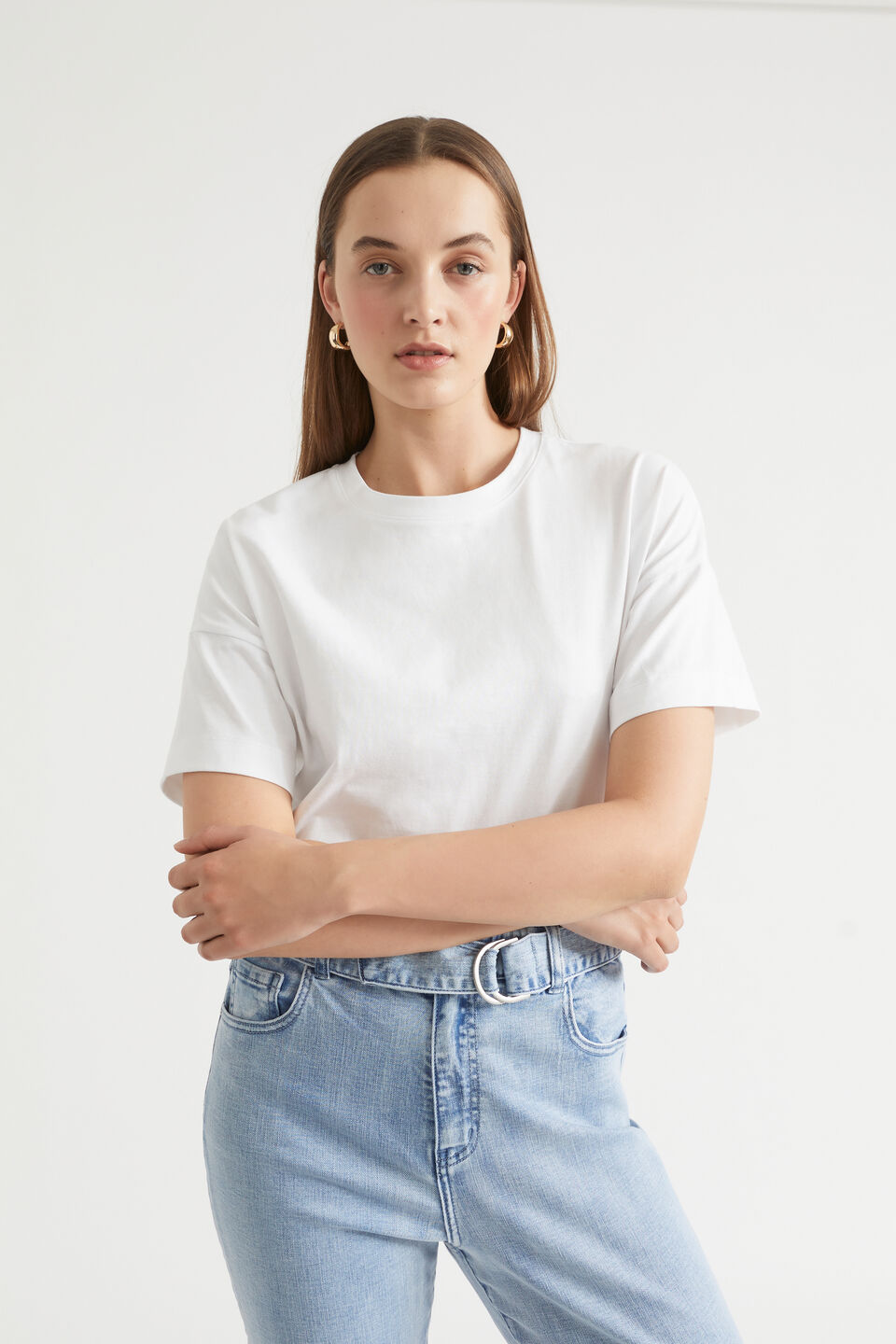 Core Boxy Tee  Whisper White