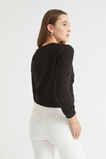 Twist Front Long Sleeve Top  Black  hi-res