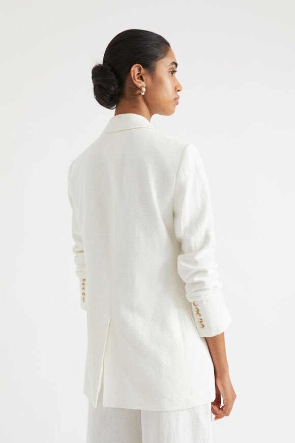 Ramie Cotton Longline Blazer  Cloud Cream  hi-res