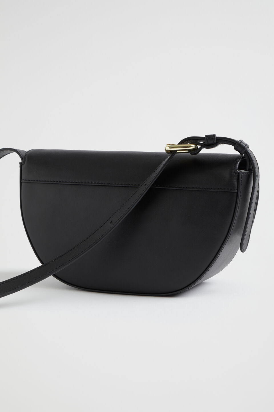 Leather Saddle Bag  Black