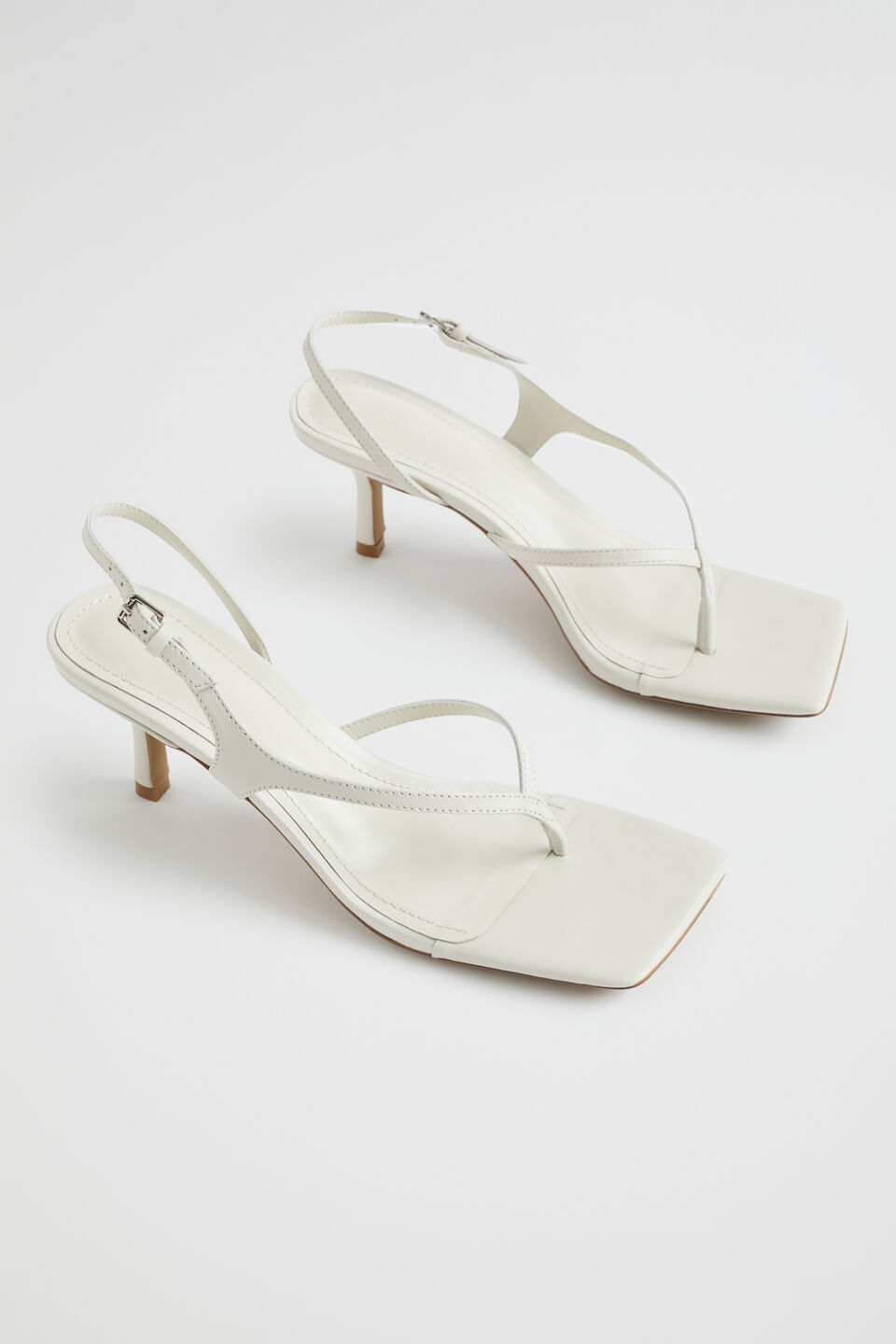 Janelle Mid Heel Sandal  Cream