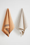 Stripe Tea Towel Set of 2  Clay  hi-res