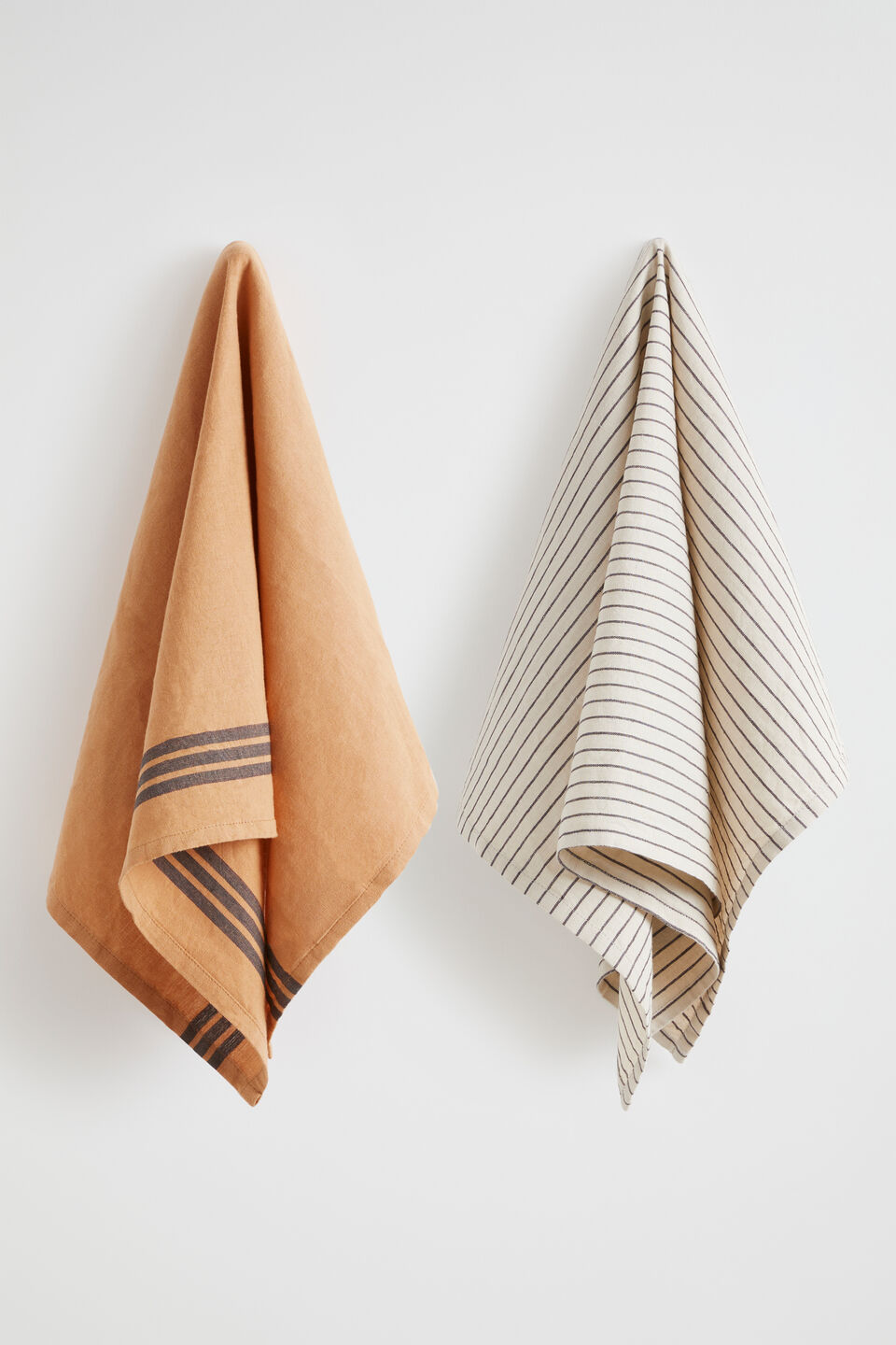 Stripe Tea Towel Set of 2  Clay