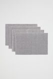 Stripe Rib Placemat Set of 4  Charcoal  hi-res