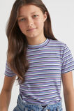 Rib Stripe Tee  Sky Blue  hi-res