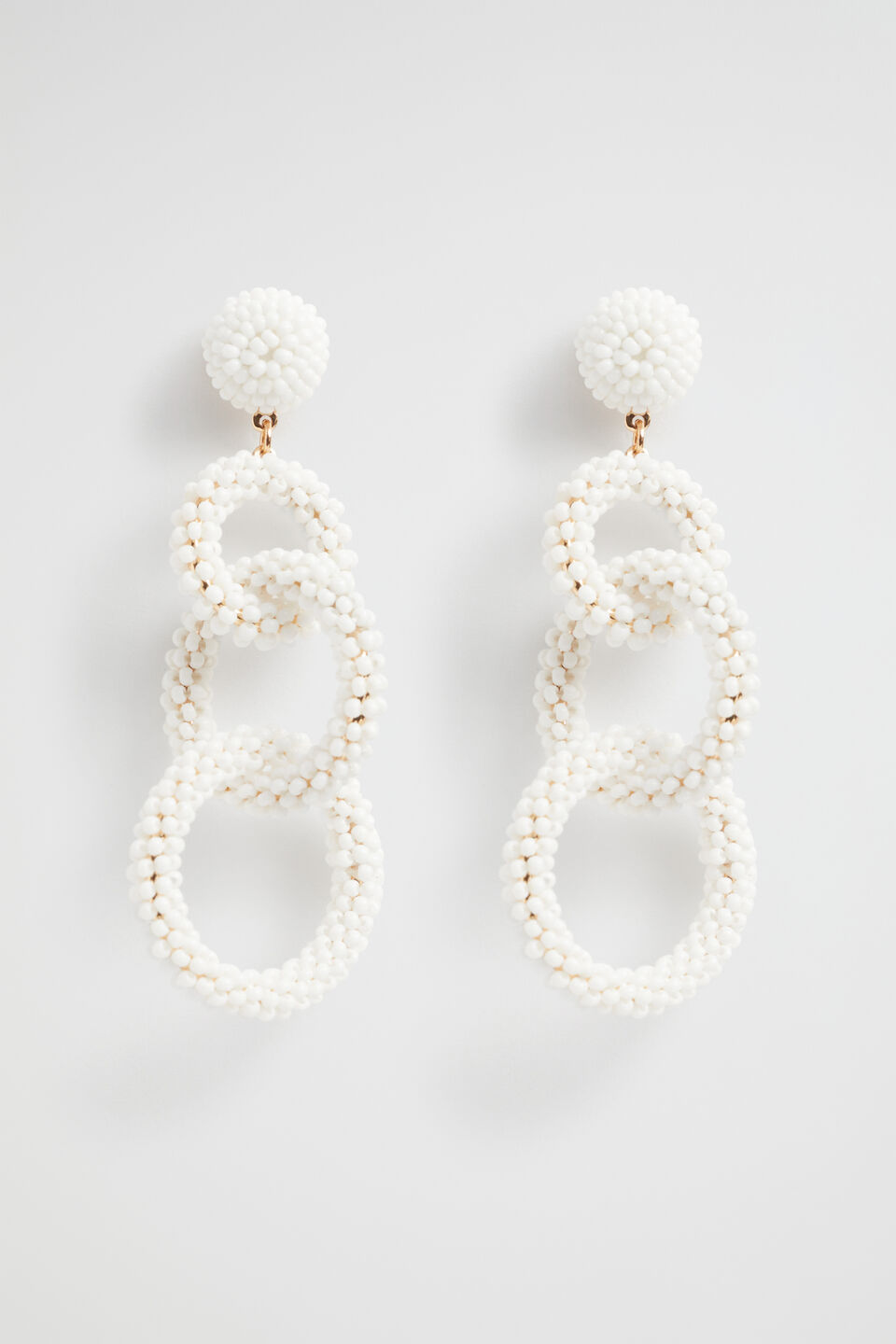Circle Tier Earring  White