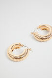 Ridged Hoop Earring  Gold  hi-res