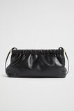 Gathered Leather Clutch  Black  hi-res