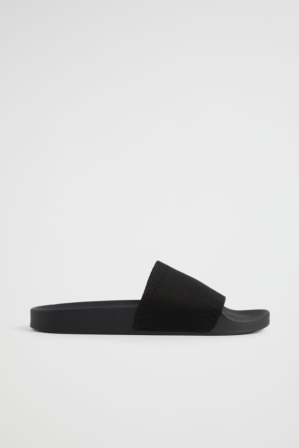 Seed Knit Pool Slide  Black