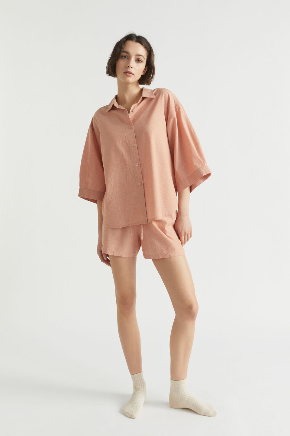 Cotton Sleep Short  Terracotta