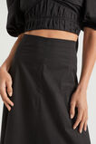 Sateen Panel Midi Skirt  Black  hi-res