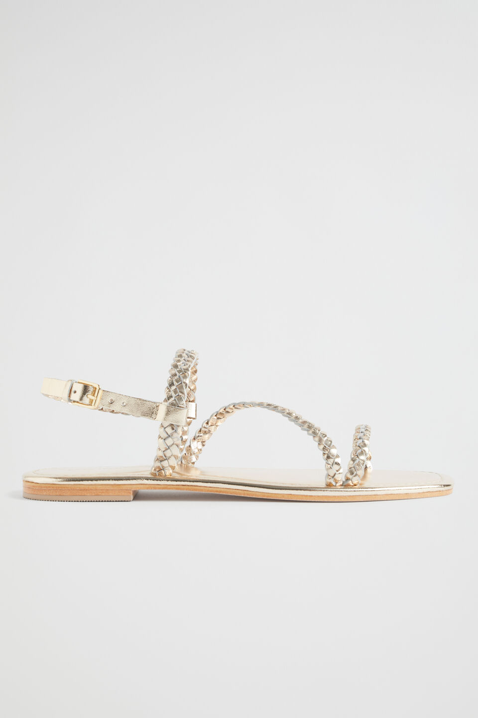 Tonya Braid Sandal  Soft Gold