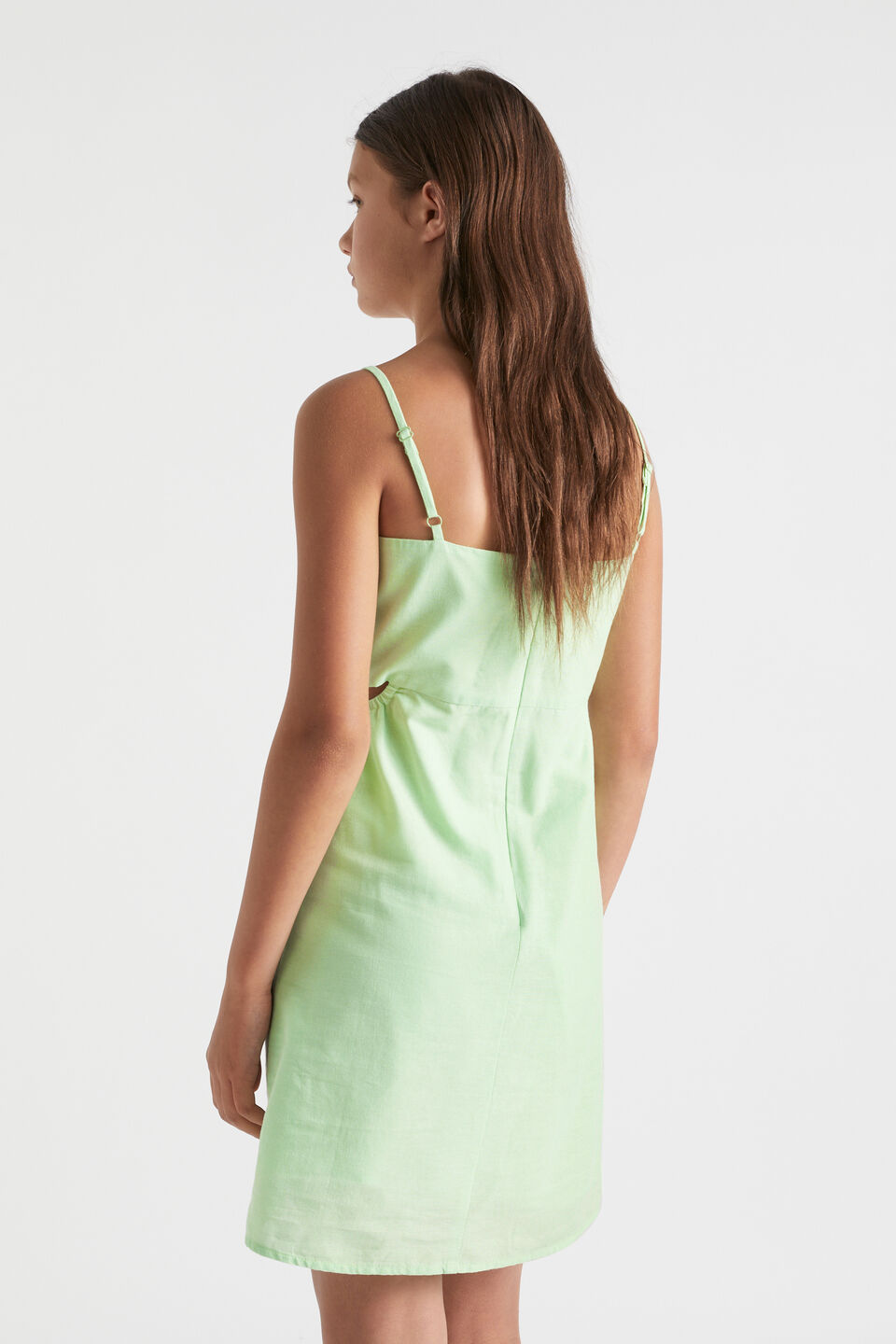 Cut-Out Tie Dress  Lime green