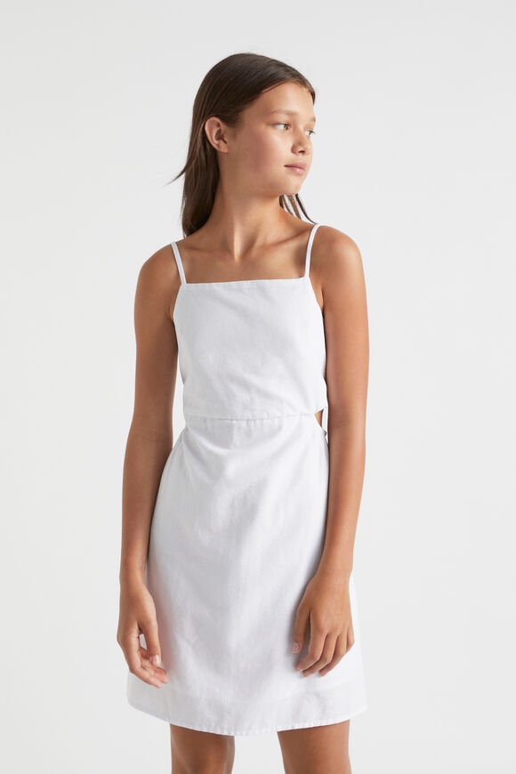 Cut-Out Tie Dress  White  hi-res