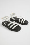 3 Strap Flatform Sandal  White Black  hi-res