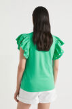 Broderie Detail Sleeve Tee  Jade Green  hi-res