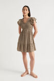 Textured Gingham Mini Dress  Pecan Brown Gingham  hi-res