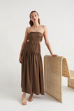 Satin Cut Out Maxi Dress  Pecan Brown  hi-res