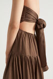 Satin Cut Out Maxi Dress  Pecan Brown  hi-res