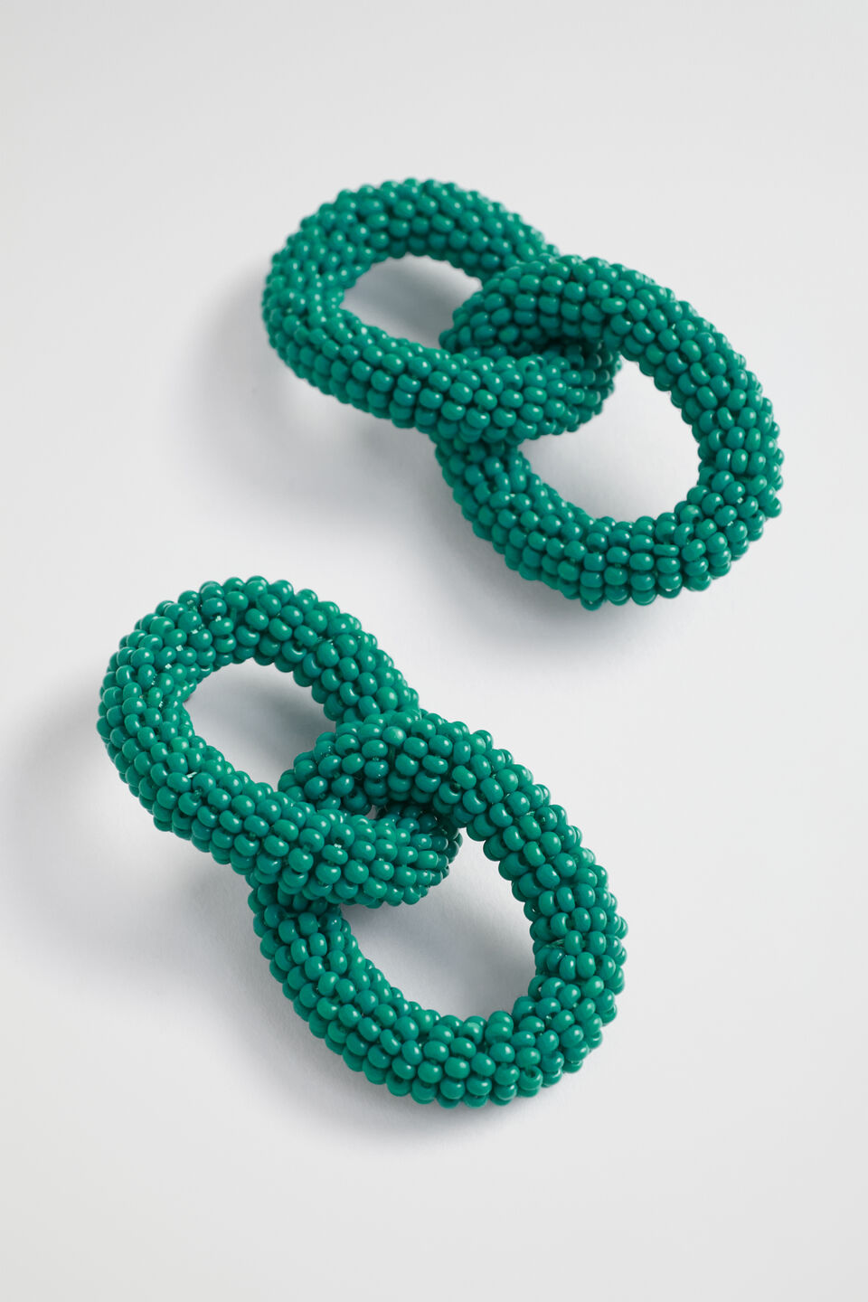 Bead Link Earring  Deep Teal