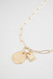 Chain Link Disc Necklace  Gold  hi-res