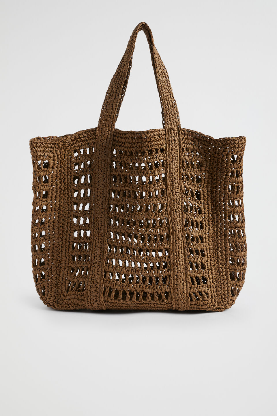 Slouch Straw Tote  Pecan Brown