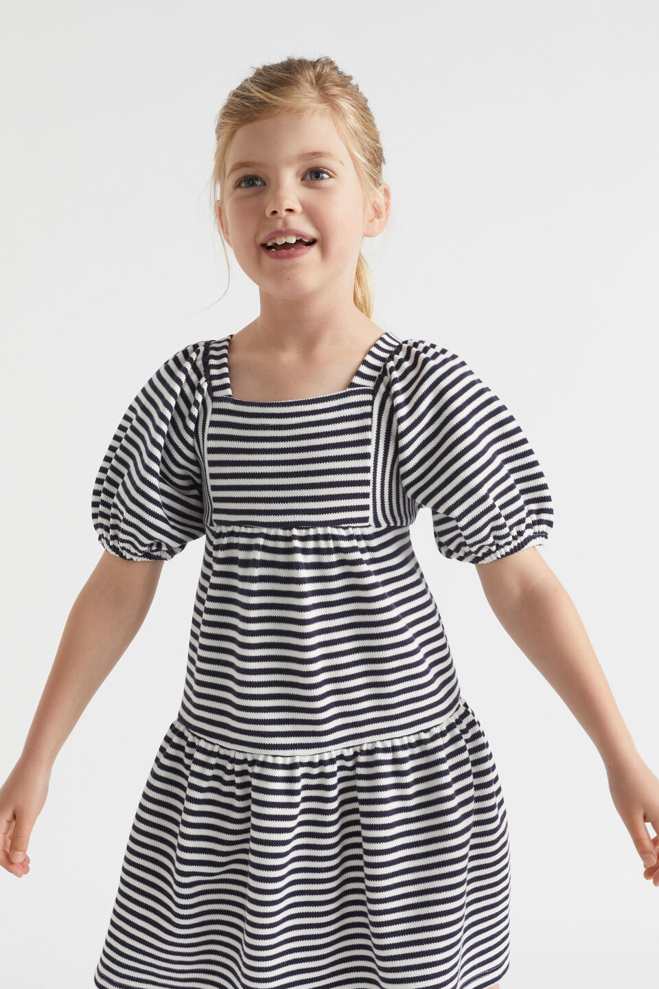 Pique Stripe Dress  Midnight Stripe