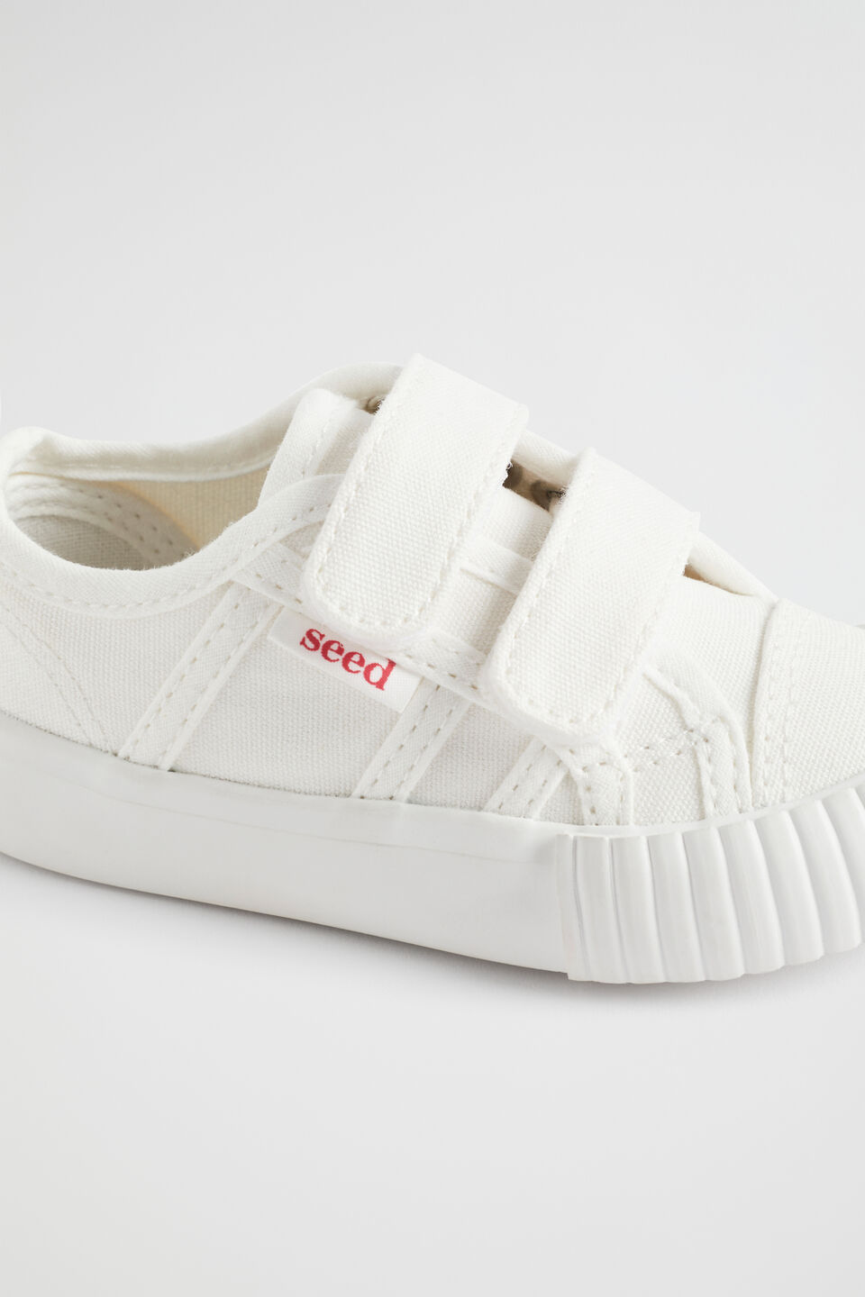 Mini Canvas Double Tab Sneaker  White