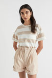 Stripe Boxy Tee  Sheer Beige Stripe  hi-res