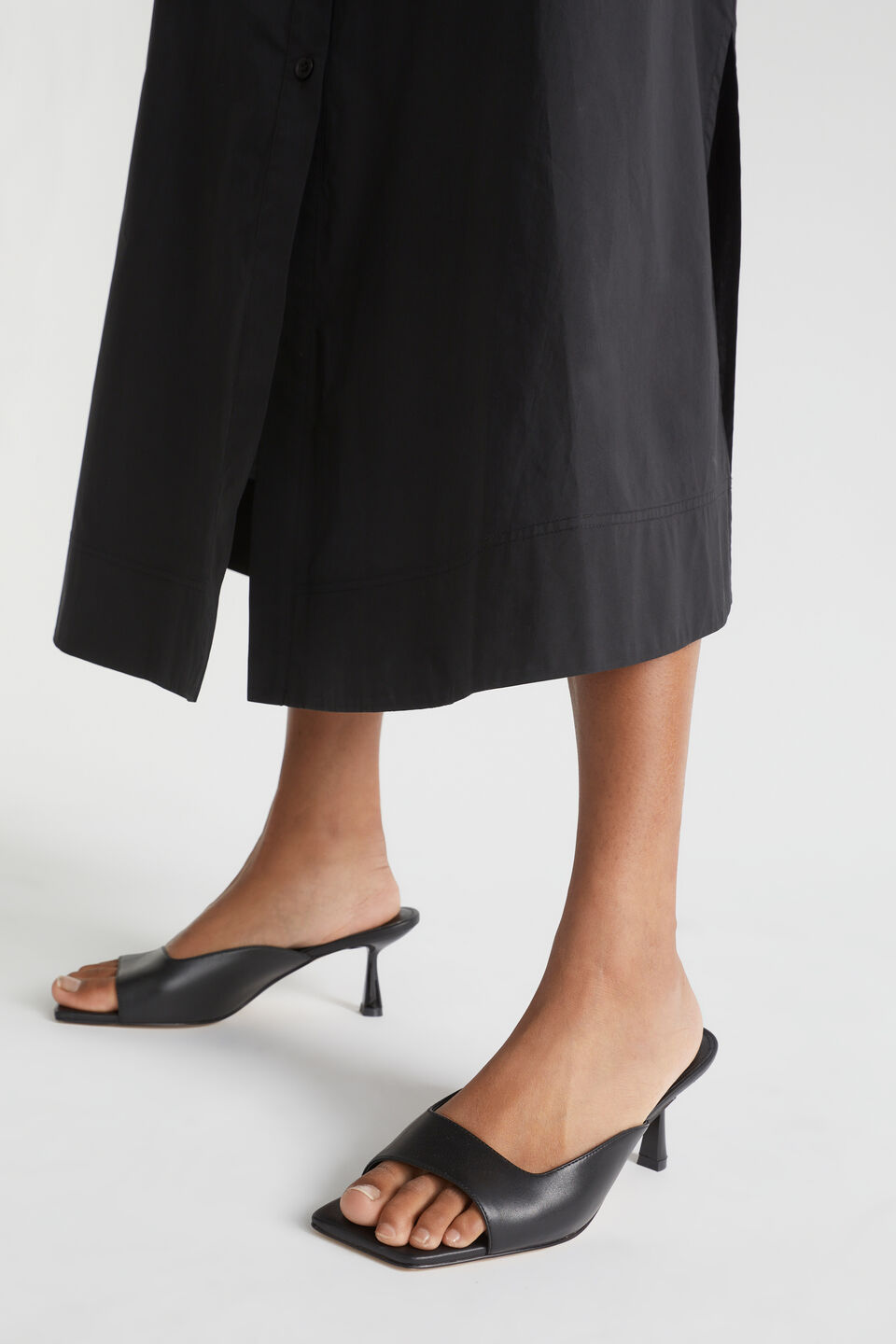 Kaya Peeptoe Mule  Black