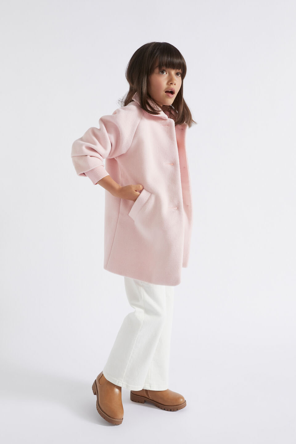 Girl's Wool Coat  Dusty Rose