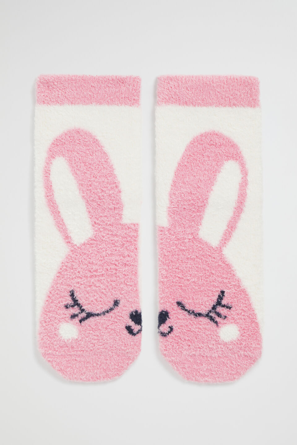 Fluffy Bunny Sock  Pop Pink