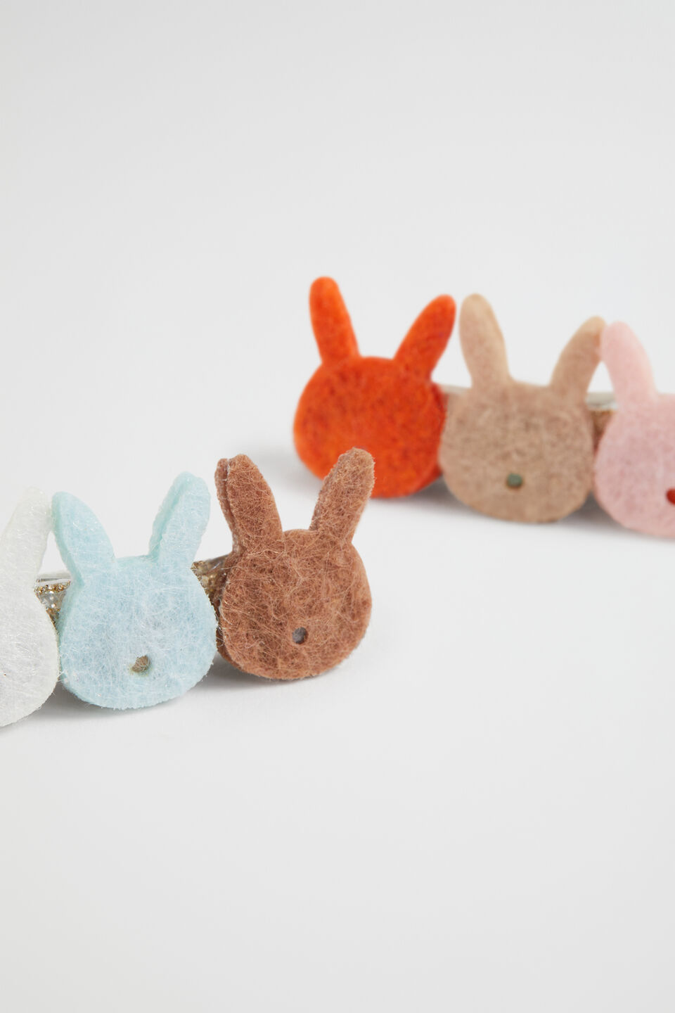 Felt Bunny Duck Clips  Multi