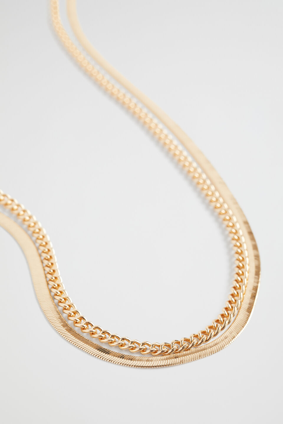 Mini Curb Chain Necklace  Gold